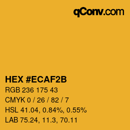 Color code: HEX #ECAF2B | qconv.com