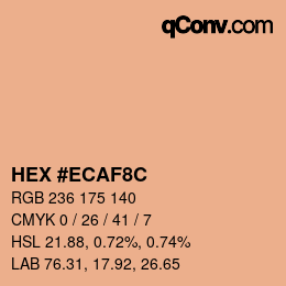 Color code: HEX #ECAF8C | qconv.com