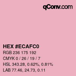 Código de color: HEX #ECAFC0 | qconv.com
