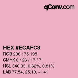 カラーコード: HEX #ECAFC3 | qconv.com