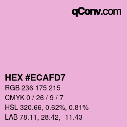 Color code: HEX #ECAFD7 | qconv.com