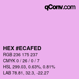カラーコード: HEX #ECAFED | qconv.com