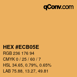 Farbcode: HEX #ECB05E | qconv.com