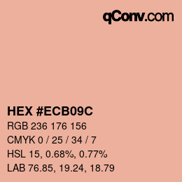 Color code: HEX #ECB09C | qconv.com