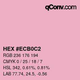 Color code: HEX #ECB0C2 | qconv.com