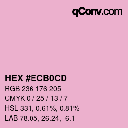 颜色代码: HEX #ECB0CD | qconv.com