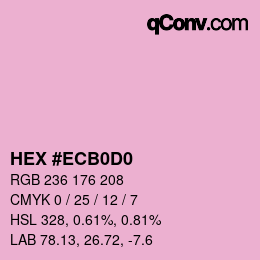 Color code: HEX #ECB0D0 | qconv.com