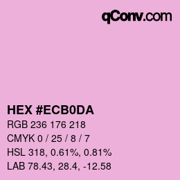 Color code: HEX #ECB0DA | qconv.com
