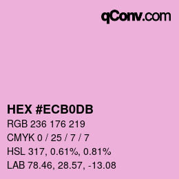 Color code: HEX #ECB0DB | qconv.com