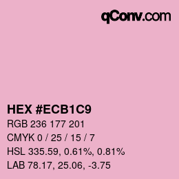 Color code: HEX #ECB1C9 | qconv.com