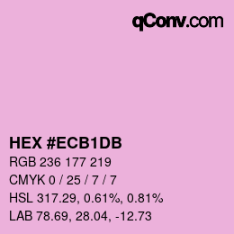 カラーコード: HEX #ECB1DB | qconv.com