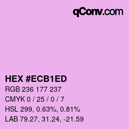 颜色代码: HEX #ECB1ED | qconv.com