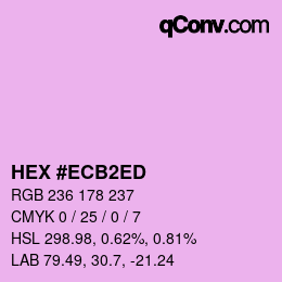 颜色代码: HEX #ECB2ED | qconv.com