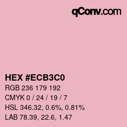 Color code: HEX #ECB3C0 | qconv.com