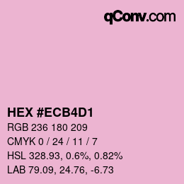 カラーコード: HEX #ECB4D1 | qconv.com
