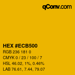 カラーコード: HEX #ECB500 | qconv.com