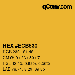 カラーコード: HEX #ECB530 | qconv.com
