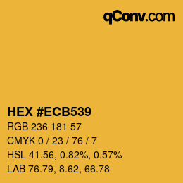 颜色代码: HEX #ECB539 | qconv.com