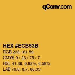 Color code: HEX #ECB53B | qconv.com