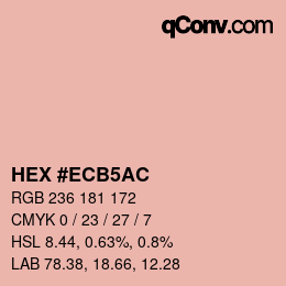 Color code: HEX #ECB5AC | qconv.com