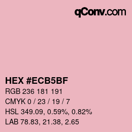 Color code: HEX #ECB5BF | qconv.com