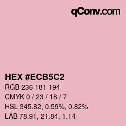 Color code: HEX #ECB5C2 | qconv.com