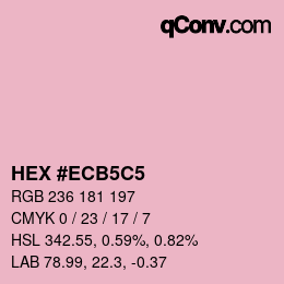 カラーコード: HEX #ECB5C5 | qconv.com