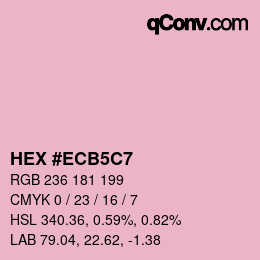カラーコード: HEX #ECB5C7 | qconv.com