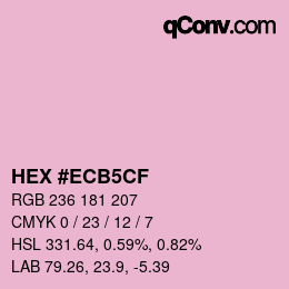 颜色代码: HEX #ECB5CF | qconv.com