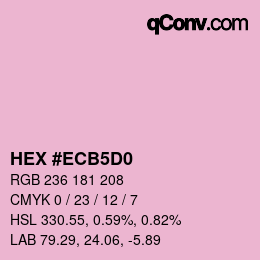 カラーコード: HEX #ECB5D0 | qconv.com