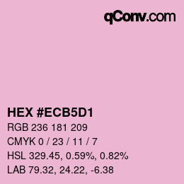 カラーコード: HEX #ECB5D1 | qconv.com