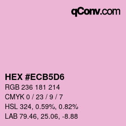 カラーコード: HEX #ECB5D6 | qconv.com