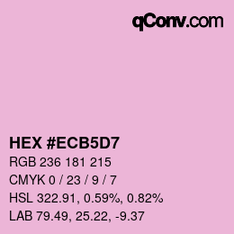 Color code: HEX #ECB5D7 | qconv.com