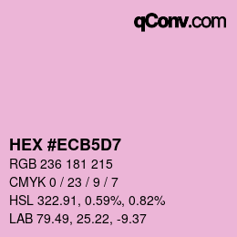 カラーコード: HEX #ECB5D7 | qconv.com