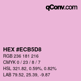 カラーコード: HEX #ECB5D8 | qconv.com