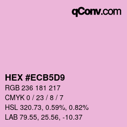 Color code: HEX #ECB5D9 | qconv.com