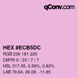 カラーコード: HEX #ECB5DC | qconv.com