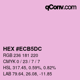 Color code: HEX #ECB5DC | qconv.com