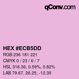 カラーコード: HEX #ECB5DD | qconv.com