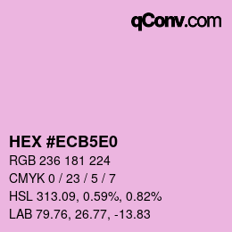 カラーコード: HEX #ECB5E0 | qconv.com