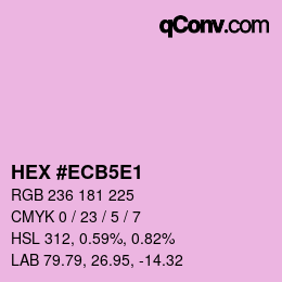 カラーコード: HEX #ECB5E1 | qconv.com