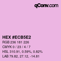 Código de color: HEX #ECB5E2 | qconv.com