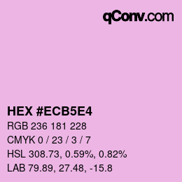 Color code: HEX #ECB5E4 | qconv.com