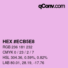 カラーコード: HEX #ECB5E8 | qconv.com