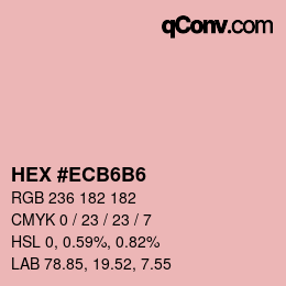 カラーコード: HEX #ECB6B6 | qconv.com