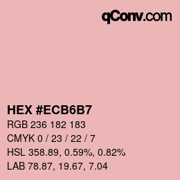 カラーコード: HEX #ECB6B7 | qconv.com