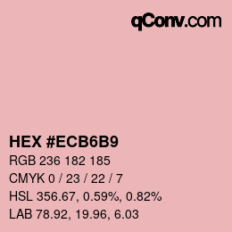 カラーコード: HEX #ECB6B9 | qconv.com