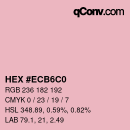 Color code: HEX #ECB6C0 | qconv.com