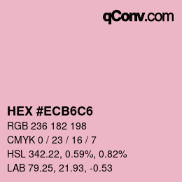 カラーコード: HEX #ECB6C6 | qconv.com