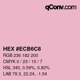 Color code: HEX #ECB6C8 | qconv.com